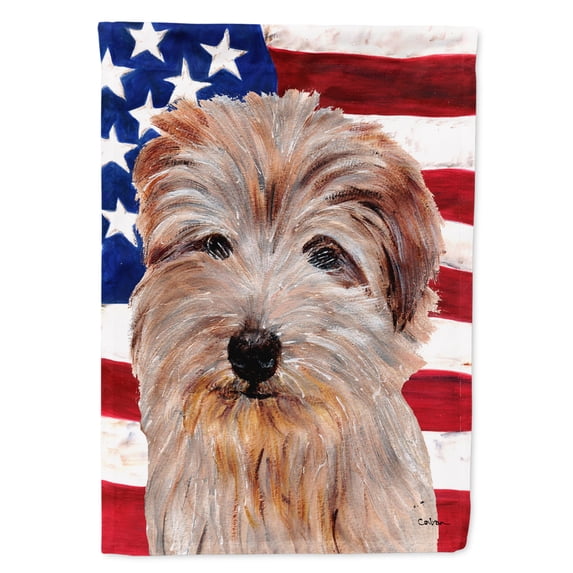 Norfolk Terrier with American Flag USA Garden Flag
