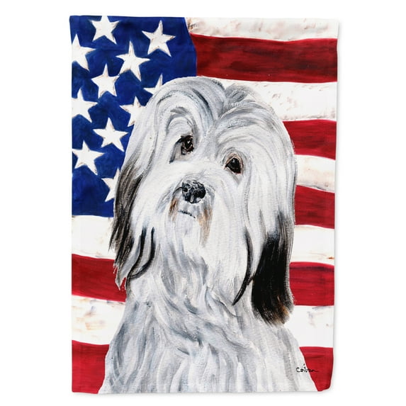 Carolines Treasures SC9641GF Havanese with American Flag USA Flag Garden Size  Small multicolor