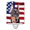 thumbnail image 1 of Carolines Treasures SC9644CNL German Pinscher with American Flag USA Ceramic Night Light 6x4x3" multicolor, 1 of 2