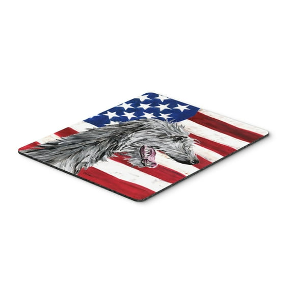 Carolines Treasures SC9645MP Scottish Deerhound with American Flag USA Mouse Pad Hot Pad or Trivet Large multicolor