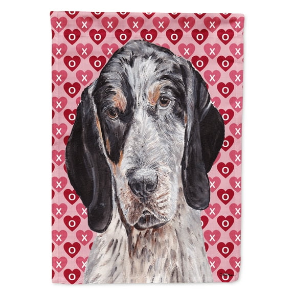 Carolines Treasures SC9697GF Blue Tick Coonhound Hearts and Love Flag Garden Size Small multicolor