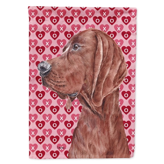 Carolines Treasures SC9707GF Redbone Coonhound Hearts and Love Flag Garden Size Small multicolor