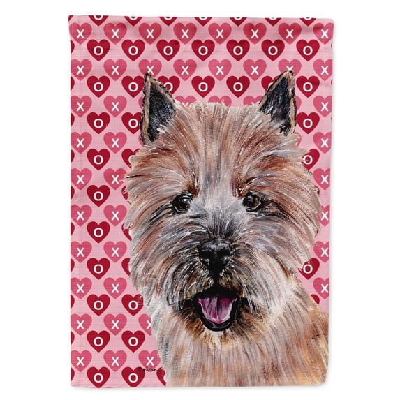 Carolines Treasures SC9710GF Norwich Terrier Hearts and Love Flag Garden Size Small multicolor