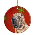 thumbnail image 1 of Carolines Treasures SC9743CO1 Shar Pei Red Snowflakes Holiday Ceramic Ornament 3 in multicolor, 1 of 2