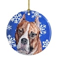 thumbnail image 1 of Carolines Treasures SC9776CO1 Staffordshire Bull Terrier Staffie Winter Snowflakes Ceramic Ornament 3 in multicolor, 1 of 2