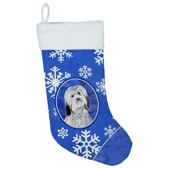 Havanese Winter Snowflakes Christmas Stocking