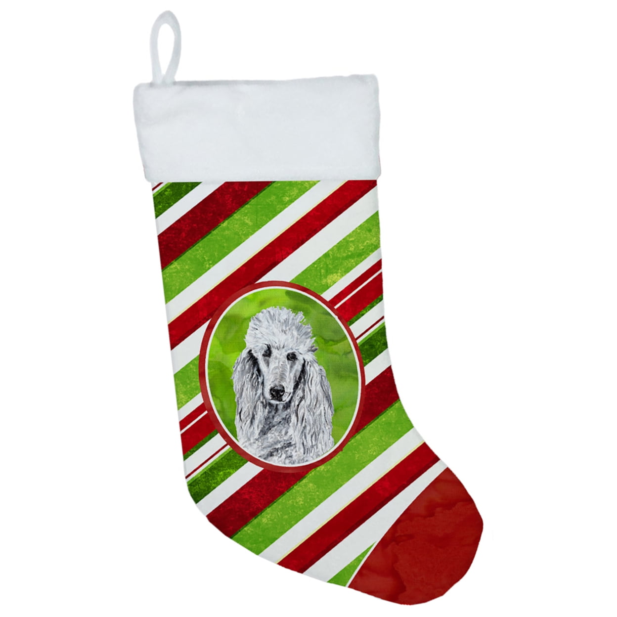 White Standard Poodle Christmas Stocking White Standard Poodle Christmas Stocking
