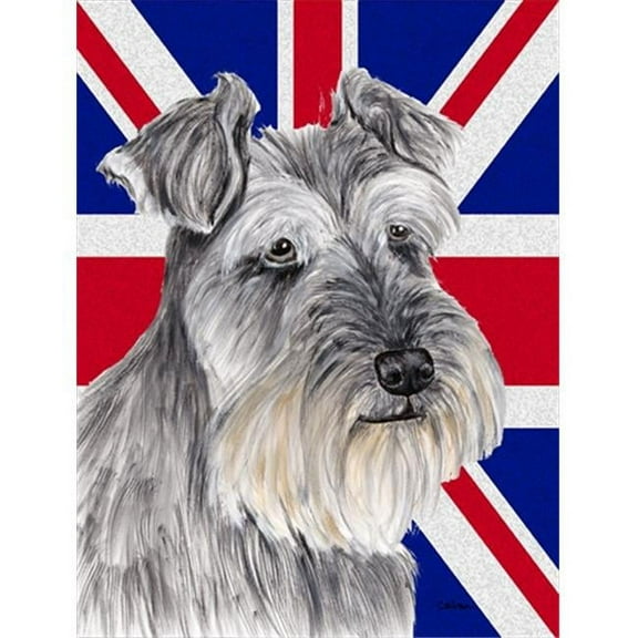 Carolines Treasures SC9850GF Schnauzer With English Union Jack British Flag Flag Garden Size