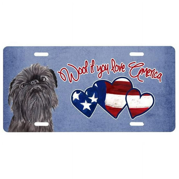 Carolines Treasures SC9925LP Woof If You Love America Brussels Griffon License Plate