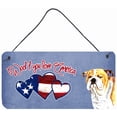 thumbnail image 1 of Carolines Treasures SC9955DS612 Woof if you love America English Bulldog Wall or Door Hanging Prints 6HX12W multicolor, 1 of 1