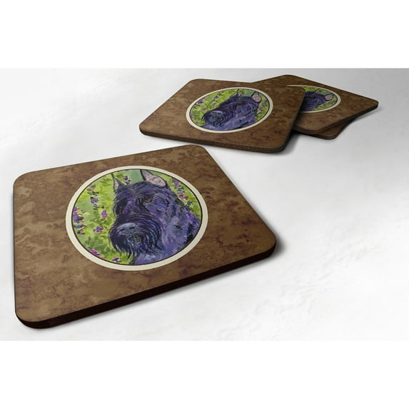 Carolines Treasures SS1018FC Scottish Terrier Foam Coaster Set of 4 3 1/2 x 3 1/2 multicolor
