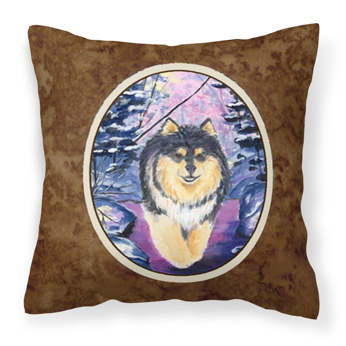 Carolines Treasures SS1054PW1414 Finnish Lapphund Fabric Decorative Pillow, 14Hx14W, multicolor