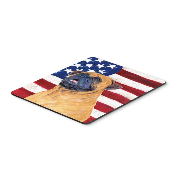 Carolines Treasures SS4004MP USA American Flag with Bullmastiff Mouse Pad Hot Pad or Trivet Large multicolor