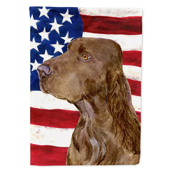Carolines Treasures SS4010GF USA American Flag with Field Spaniel Flag, Small, Multicolor