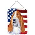 thumbnail image 1 of Carolines Treasures SS4013DS1216 USA American Flag with Basset Hound Wall or Door Hanging Prints 12x16 multicolor, 1 of 2