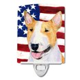 thumbnail image 1 of Carolines Treasures SS4023CNL USA American Flag with Bull Terrier Ceramic Night Light 6x4x3" multicolor, 1 of 2