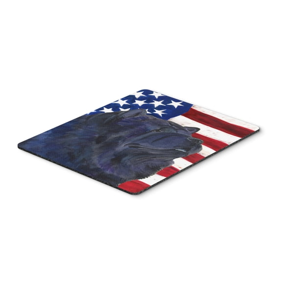 Carolines Treasures SS4028MP USA American Flag with Chow Chow Mouse Pad Hot Pad or Trivet Large multicolor