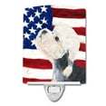 thumbnail image 1 of Carolines Treasures SS4030CNL USA American Flag with Dandie Dinmont Terrier Ceramic Night Light 6x4x3" multicolor, 1 of 2