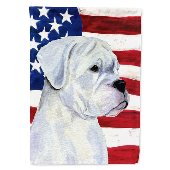Carolines Treasures SS4036CHF USA American Flag with Boxer Flag Canvas, Large, Multicolor