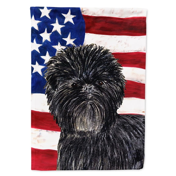 USA American Flag with Affenpinscher Flag Canvas House Size