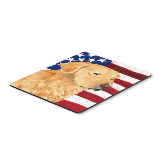 Carolines Treasures SS4055MP USA American Flag with Golden Retriever Mouse Pad Hot Pad or Trivet Large multicolor