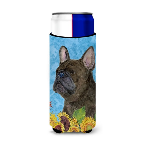 Carolines Treasures SS4152MUK French Bulldog in Summer Flowers Ultra Hugger for slim cans Slim Can multicolor