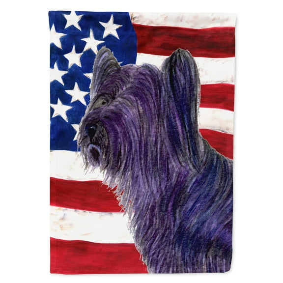 Carolines Treasures SS4219-FLAG-PARENT USA American Flag with Skye Terrier Flag  multicolor