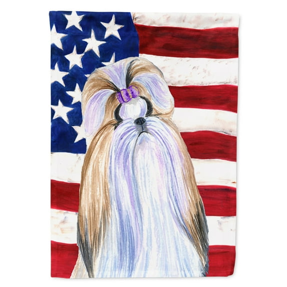 Carolines Treasures SS4221-FLAG-PARENT USA American Flag with Shih Tzu Flag multicolor