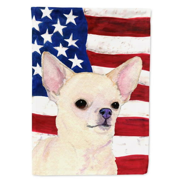 Carolines Treasures SS4228-FLAG-PARENT USA American Flag with Chihuahua Flag  multicolor