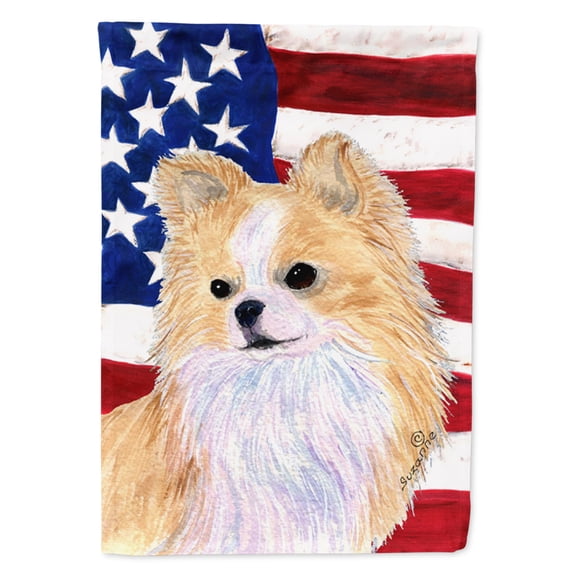 USA American Flag with Chihuahua Garden Flag