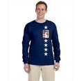 thumbnail image 1 of Carolines Treasures SS4246-LS-NAVY-L USA American Flag With Whippet Long Sleeve Blue Unisex Tshirt - Adult Large, 1 of 3