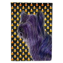 Carolines Treasures SS4256-FLAG-PARENT Skye Terrier Candy Corn Halloween Portrait Flag  multicolor