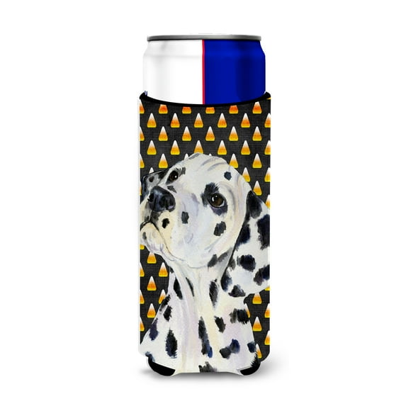 Carolines Treasures SS4286MUK Dalmatian Candy Corn Halloween Portrait Ultra Hugger for slim cans Slim Can multicolor