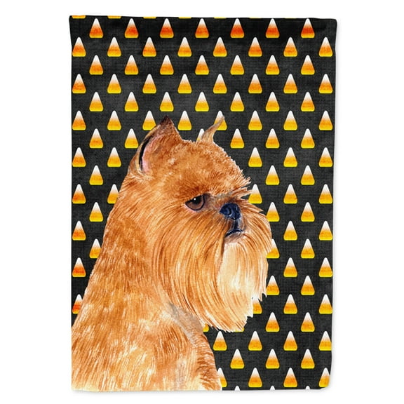 Carolines Treasures SS4287-FLAG-PARENT Brussels Griffon Candy Corn Halloween Portrait Flag  multicolor