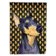 thumbnail image 1 of Carolines Treasures SS4288-FLAG-PARENT Doberman Candy Corn Halloween Portrait Flag  multicolor, 1 of 1
