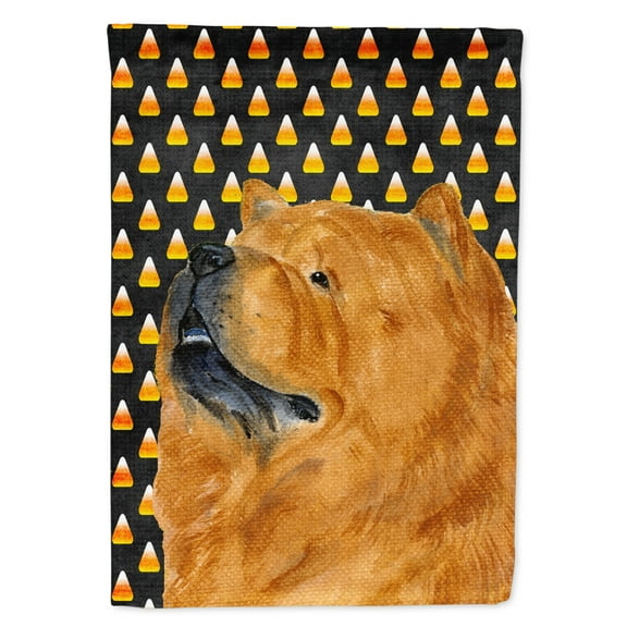 Carolines Treasures SS4295-FLAG-PARENT Chow Chow Candy Corn Halloween Portrait Flag  multicolor