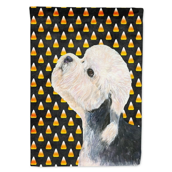 Carolines Treasures SS4296-FLAG-PARENT Dandie Dinmont Terrier Candy Corn Halloween Portrait Flag  multicolor