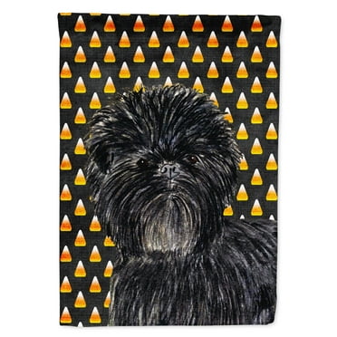 Carolines Treasures SS4304-FLAG-PARENT Affenpinscher Candy Corn Halloween Portrait Flag  multicolor