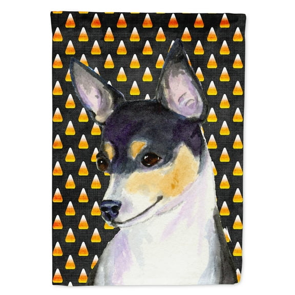 Carolines Treasures SS4311-FLAG-PARENT Chihuahua Candy Corn Halloween Portrait Flag  multicolor