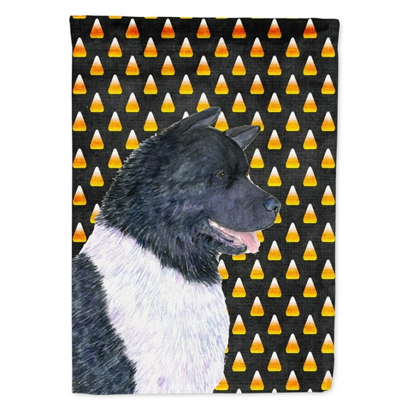 Carolines Treasures SS4314-FLAG-PARENT Akita Candy Corn Halloween Portrait Flag  multicolor