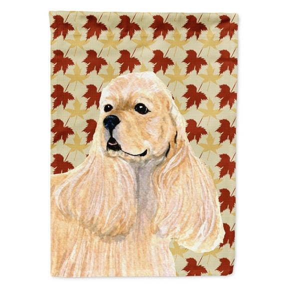 Carolines Treasures SS4334-FLAG-PARENT Cocker Spaniel Fall Leaves Portrait Flag multicolor