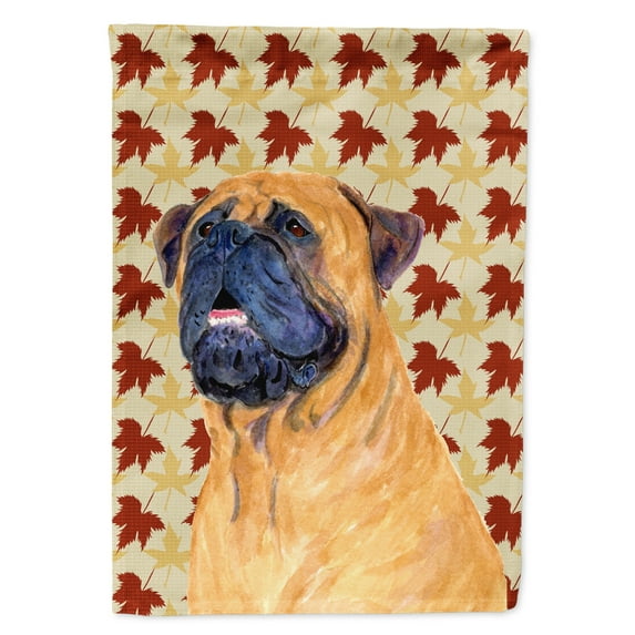 Carolines Treasures SS4336-FLAG-PARENT Mastiff Fall Leaves Portrait Flag  multicolor