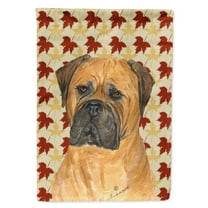 Carolines Treasures SS4339-FLAG-PARENT Bullmastiff Fall Leaves Portrait Flag  multicolor