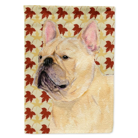 Carolines Treasures SS4371-FLAG-PARENT French Bulldog Fall Leaves Portrait Flag  multicolor