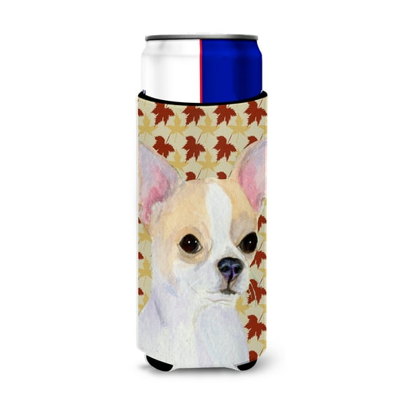 Carolines Treasures SS4382MUK Chihuahua Fall Leaves Portrait Ultra Hugger for slim cans Slim Can multicolor