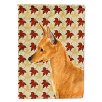 Carolines Treasures SS4390-FLAG-PARENT Min Pin Fall Leaves Portrait Flag  multicolor