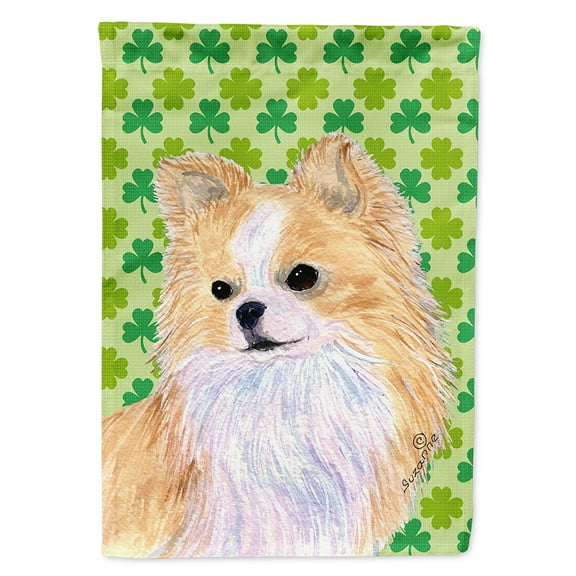 Carolines Treasures SS4404-FLAG-PARENT Chihuahua St. Patricks Day Shamrock Portrait Flag  multicolor