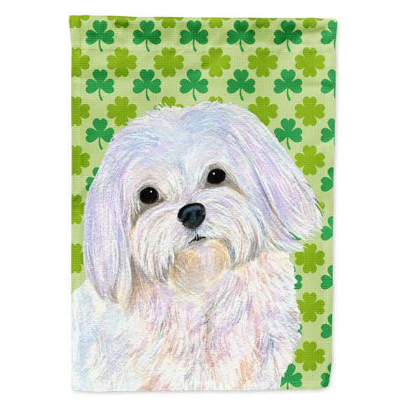 Carolines Treasures SS4413-FLAG-PARENT Maltese St. Patricks Day Shamrock Portrait Flag  multicolor