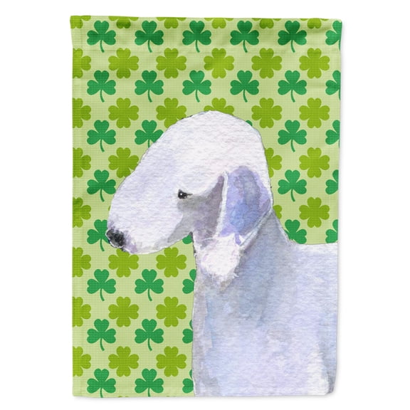 Carolines Treasures SS4414-FLAG-PARENT Bedlington Terrier St. Patricks Day Shamrock Portrait Flag multicolor