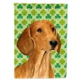 thumbnail image 1 of Dachshund St. Patrick's Day Shamrock Portrait Flag Canvas House Size, 1 of 1